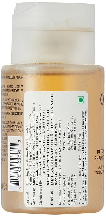 OUAI_Detox_Shampoo_Travel_Size_-_Clarifying_Shampoo_for_Build_Up,_Dirt,_Oil,_Product_and_Hard_Water_-_Apple_Cider_Vinegar_&_Keratin_for_Clean,_Refreshed_Hair_-_Sulfate-Free_Hair_Care_(3_oz)