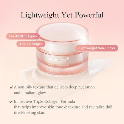 Medicube_Triple_Collagen_Cream_-_Hydrating_&_Firming_Moisturizer_with_Hyaluronic_Acid,_Premium_Elastin,_Shea_Butter_-_Wrinkle_Care_&_Boosts_Elasticity_-_Korean_Skincare,_1.69_oz