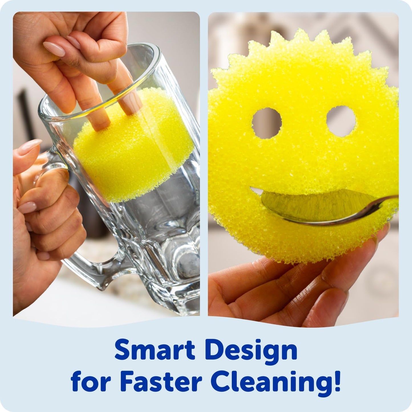 Scrub_Daddy_6_Kitchen_Sponges_&_1_Daddy_Caddy_Dish_Sponge_Holder_-_BPA_Free_&_Made_with_Polymer_Foam_-_Stain_&_Odor_Resistant,_Scratch-Free_Multipurpose_Scrubbers