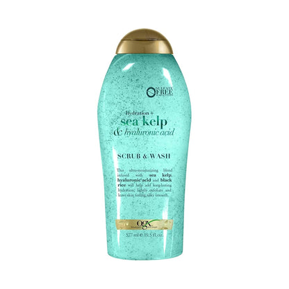 OGX_Hydration_+_Sea_Kelp_&_Hyaluronic_Acid_Sulfate-Free_Lightly_Moisturizing_Body_Scrub_with_Black_Rice,_Gentle_Exfoliating_Daily_Body_Wash_to_Soften_&_Smooth_Skin,_19.5_Fl_Oz