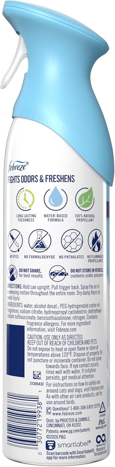 Febreze_Air_Mist,_Air_Freshener_Spray,_Odor_Fighting_Room_Spray,_Deodorizer_for_Home_Bathroom_Kitchen_Office_Apartment_Dorm_Room_Classroom,_Linen_&_Sky_Scent,_8.1oz_(Pack_of_6)