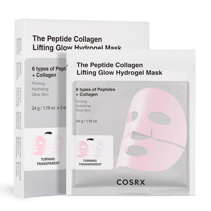COSRX_Pink_Peptides_Collagen_Lifting_Glow_Hydrogel_Face_Masks_Skincare_3_EA,_Collagen_Face_Mask,_Travel_Essentials,_Overnight_Face_Mask,_Korean_SkinCare