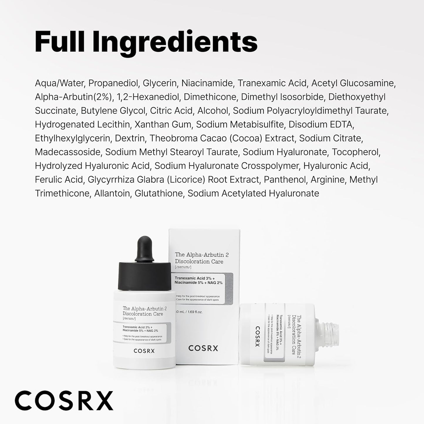 COSRX_2%_Alpha_Arbutin_Discoloration_Care_Face_Serum_with_Niacinamide,_Glutathione_&_Tranexamic_Acid,_Dark_Spot,_Uneven_Tone_Care,_Daily_Korean_Skin_Care,_Mothers_Day_Gifts_for_Woman,_1.7_fl_oz