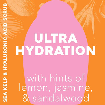 OGX_Hydration_+_Sea_Kelp_&_Hyaluronic_Acid_Sulfate-Free_Lightly_Moisturizing_Body_Scrub_with_Black_Rice,_Gentle_Exfoliating_Daily_Body_Wash_to_Soften_&_Smooth_Skin,_19.5_Fl_Oz