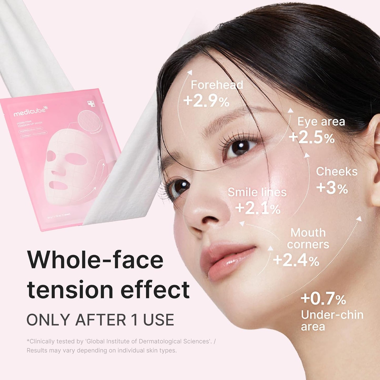 medicube_PDRN_Pink_Tension_Up_Mask_|_3-Step_V-line_Mask_for_Contoured-Looking_Chin_&_Jawline_|_Full-Face_Firming_Care_with_Salmon_PDRN,_NAD_&_Caffeine_|_Korean_Skincare,_34g_x_4ea_+_Tightening_Band