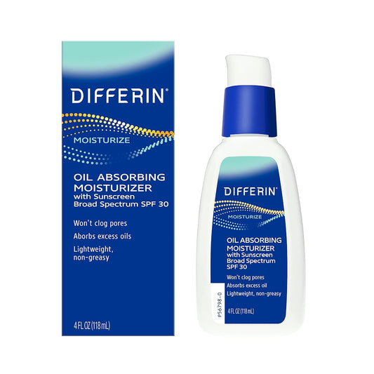 Differin_Oil_Absorbing_Moisturizer_with_SPF_30,_Sunscreen_for_Face_by_the_makers_of_Differin_Gel,_Gentle_Skin_Care_for_Acne_Prone_Sensitive_Skin,_4_oz_(Packaging_May_Vary)