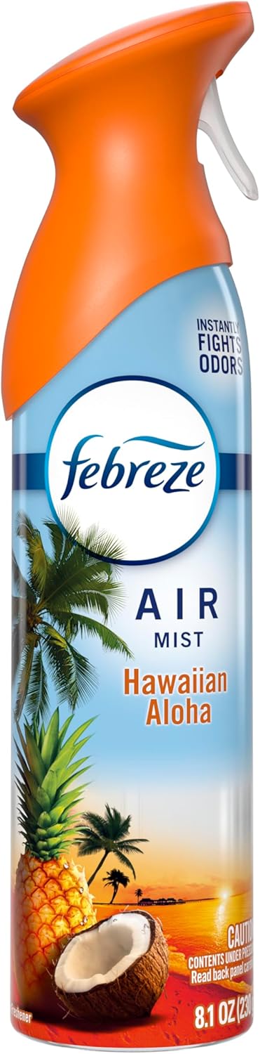 Febreze_Air_Mist,_Air_Freshener_Spray,_Odor_Fighting_Room_Spray,_Deodorizer_for_Home_Bathroom_Kitchen_Office_Apartment_Dorm_Room_Classroom,_Hawaiian_Aloha,_8.1oz,_6ct