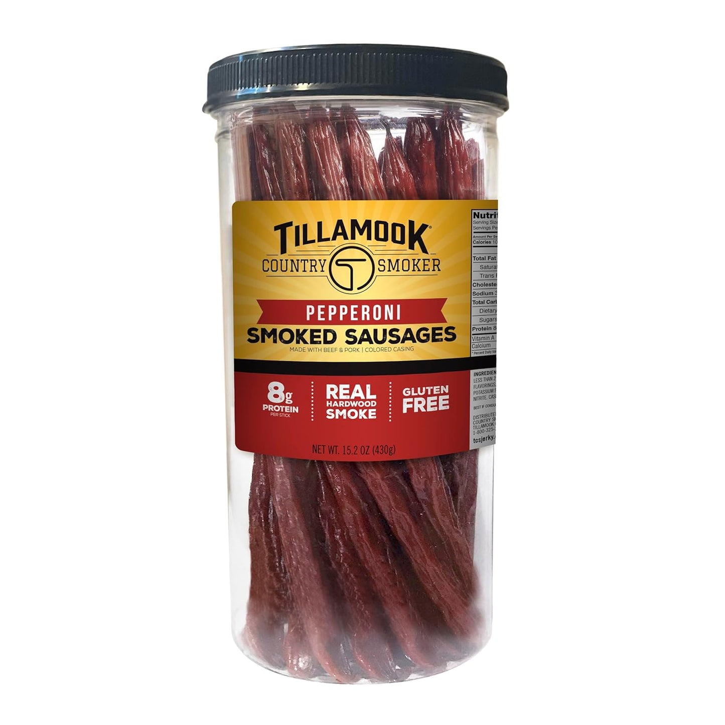 Tillamook_Country_Smoker_Real_Hardwood_Smoked_Sausages,_Pepperoni,_15.2_Ounce_Tall_Jar,_20_Count