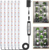 16'' 2/4/6 Bars Grow Light Strips for Indoor Plants with Auto ON/Off Timer 6/12/18H, 5 Dimmable Levels for Shelves Plant Growing(Pack 1)