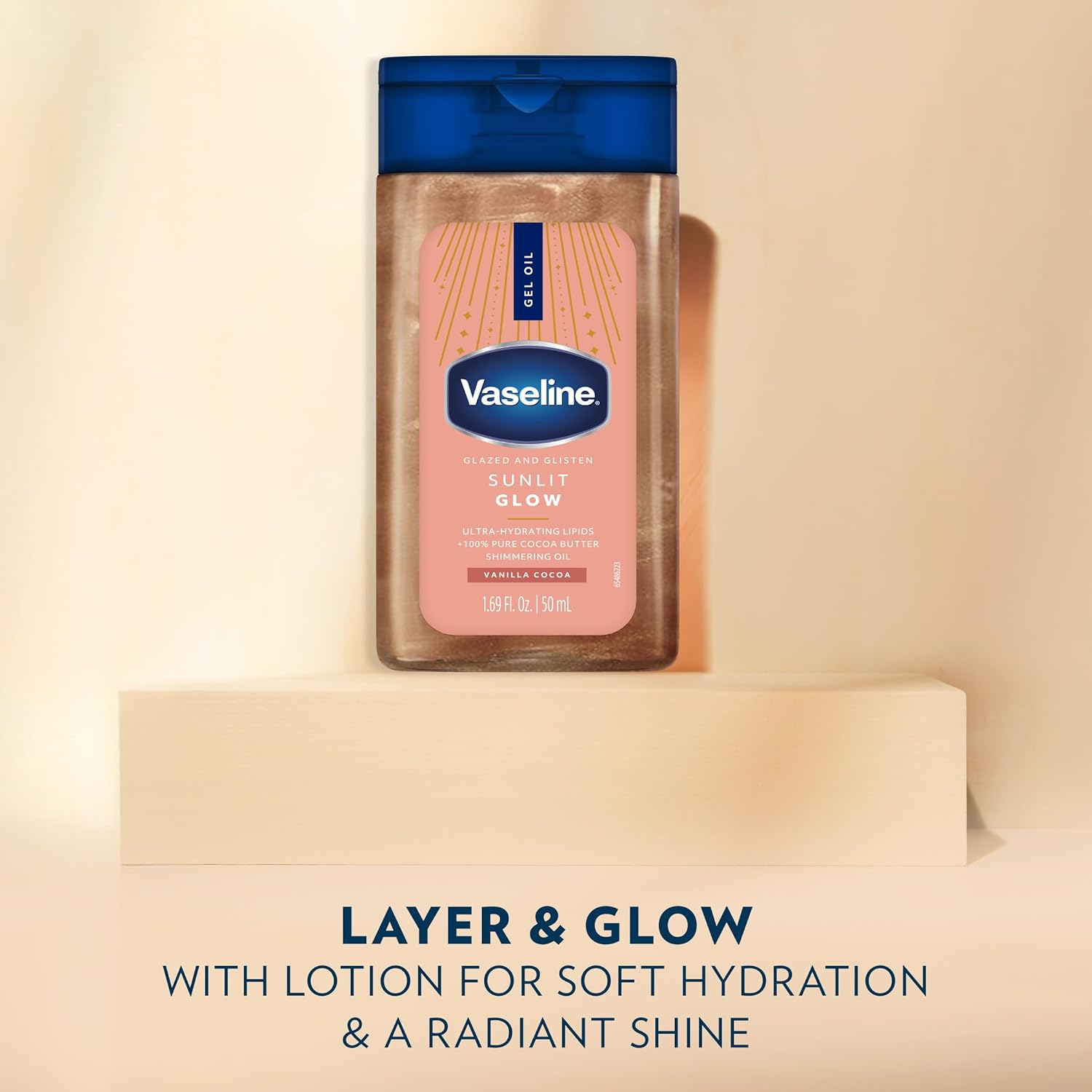 Vaseline_Glazed_and_Glisten_Sunlit_Glow_Body_Gel_Oil,_Ultra-Hydrating_Lipids_with_100%_Pure_Cocoa_Butter_and_Shimmering_Oil,_Vanilla_Cocoa_Scent,_1.69_Fl_Oz,_3_Pack