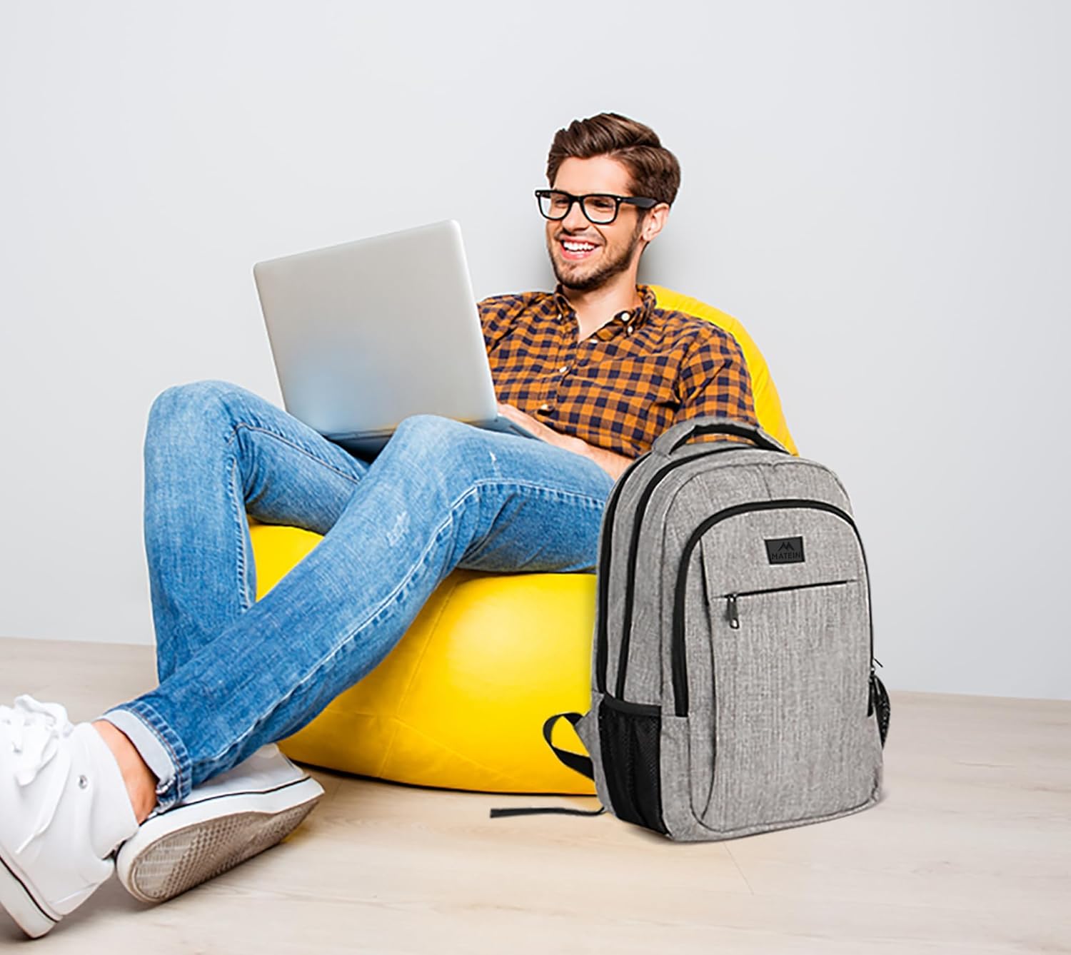 MATEIN_Travel_Laptop_Backpack,_Business_Anti_Theft_Slim_Sturdy_Laptops_Backpack_Personal_Item_Bag,_Water_Resistant_College_School_Computer_Bag_Gift_for_Men_&_Women_Fits_15.6_Inch_Notebook,_Grey