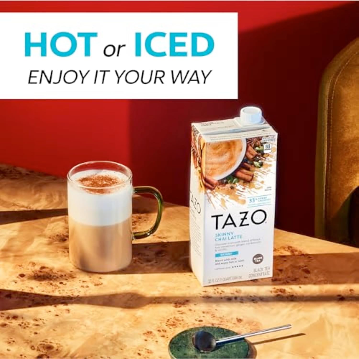 TAZO_Skinny_Chai_Latte_Concentrate,_Hot_or_Iced_Black_Tea,_Easy-to-Serve,_Everyday_Low_Calorie_Lattes_and_Mocktails,_32_oz_Carton_(Pack_of_2)