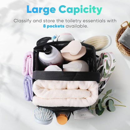 EUDELE_Mesh_Shower_Caddy_Portable_for_College_Dorm_Room_Essentials,_Shower_Caddy_Dorm_with_9-Pocket_Large_Capacity_for_Beach,_Swimming,_Gym,_Camping,_Travel_essentials