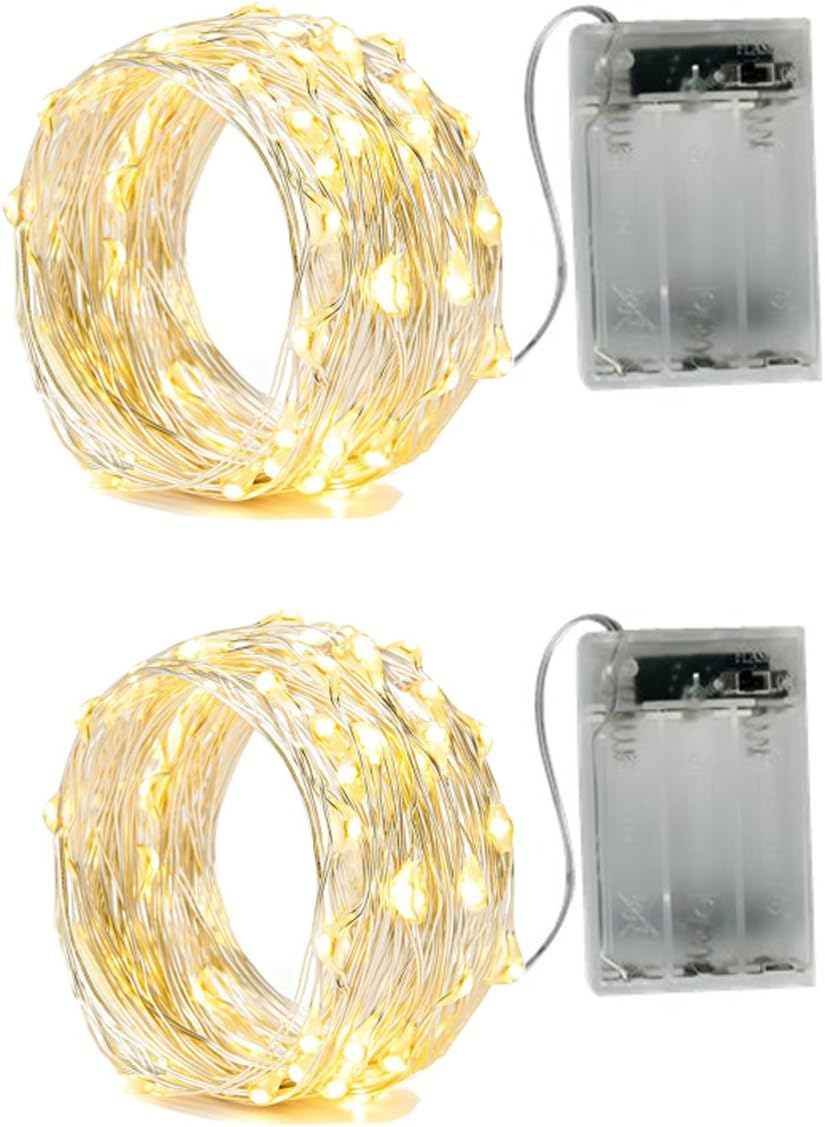 2_x_20LEDs_Fairy_Lights_Battery_Operated,_Silver_Wire_2_Mode_Chains_String_Lights_for_Bedroom_Christmas_Party_Decoration_(Warm_White,_6.6)