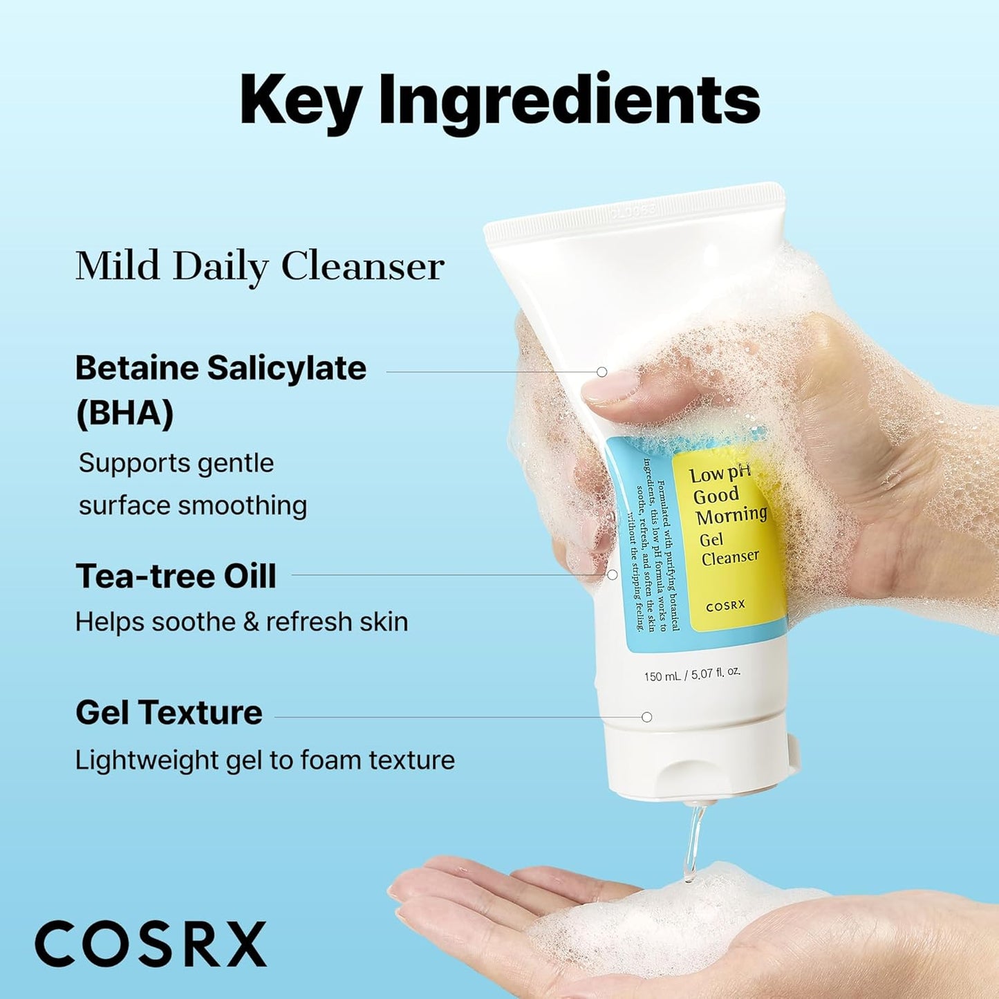 COSRX_Low_pH_Good_Morning_Gel_Face_Cleanser,_5.07_fl_oz,_BHA_Face_Wash,_Daily_Mild_Face_Cleanser_for_Sensitive_Skin,_PH_Balancing,_Korean_Skin_Care,_Korean_Face_Wash