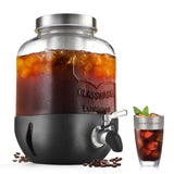 Cold Brew Coffee Maker, Gallon Iced Coffee Maker With Stainless Steel Filter, Heavy Duty Glass Cold Brew Pitcher With Stainless Steel Spigot, Mason Jar Cold Brew Coffee Maker Fast Iced Tea Maker