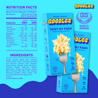Goodles_Twist_My_Parm_Asiago_and_Parmesan_with_Spirals_-_Nutrient_Packed_with_Real_Cheese,_Fiber,_Protein,_Prebiotics,_Plants,_&_Vegetables_|_Non-GMO,_Organic_Ingredients_[Twist_My_Parm,_6_oz._1_Pack]