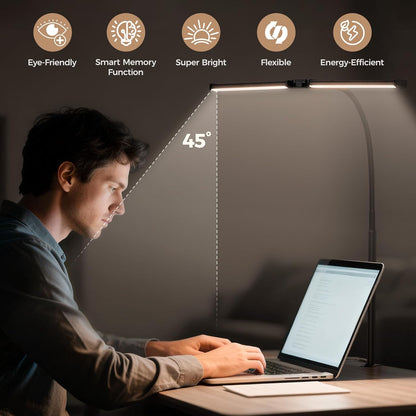 LED_Desk_Lamp_for_Home_Office,_Double_Head_Architect_Light_with_Clamp,_Computer_Monitor_Clip_on_Light,_3_Modes_and_10_Brightness,_Adjustable_Flexible_Goose-Neck,_Table_Task_Lamp,_Black