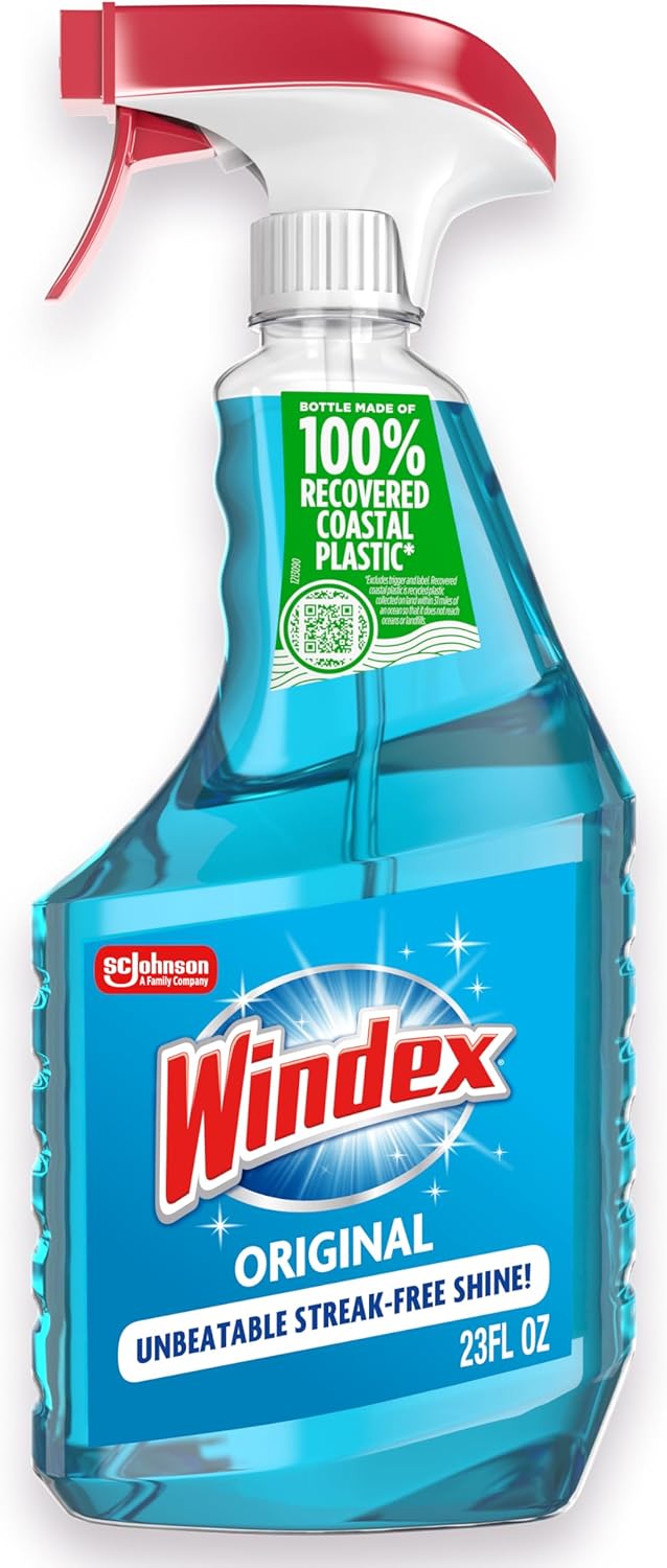 Windex_Glass_and_Window_Cleaner_Spray_Bottle,_Packaging_Designed_to_Prevent_Leakage_and_Breaking,_Surface_Cleaning_Spray,_Original_Blue_Scent,_23_Fl_Oz