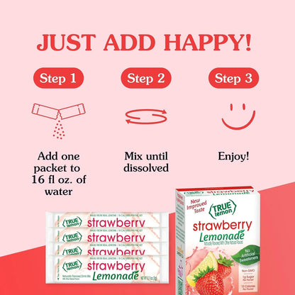 True_Citrus_True_Lemon_Strawberry_Lemonade_Water_Enhancer_Drink_Mix_(30_Count),_Low_Calorie_Drink_Mix_Packets_for_Water,_Powdered_Drink_Mixes_&_Flavors,_Individual_Drink_Packets_with_Stevia