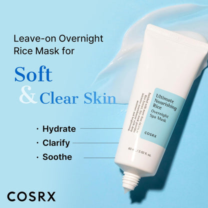 COSRX_Ultimate_Nourishing_Rice_Overnight_Spa_Mask,_60ml_/_2.02_fl.oz_|_Rice_Extract_68%_and_Niacinamide_2%,_Korean_Skin_Care,_Animal_Testing_Free