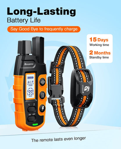 Bousnic_Dog_Shock_Collar_-_3300Ft_Dog_Training_Collar_with_Remote_for_5-120lbs_Small_Medium_Large_Dogs_Rechargeable_Waterproof_e_Collar_with_Beep_(1-8),_Vibration(1-16),_Safe_Shock(1-99)_(Orange)