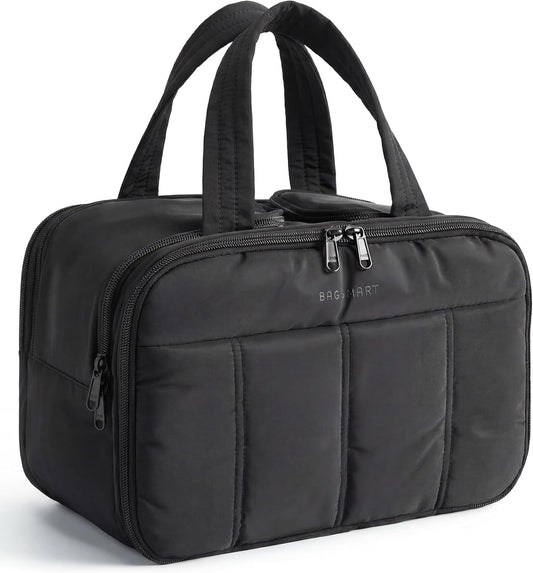 BAGSMART_Travel_Toiletry_Bag,_Puffy_Large_Toiletry_Bag_for_Women,_Lightweight_Cosmetic_Makeup_Bag_Organizer_with_Handle_for_Traveling,_Accessories,_Essentials,_Toiletries_(Black)