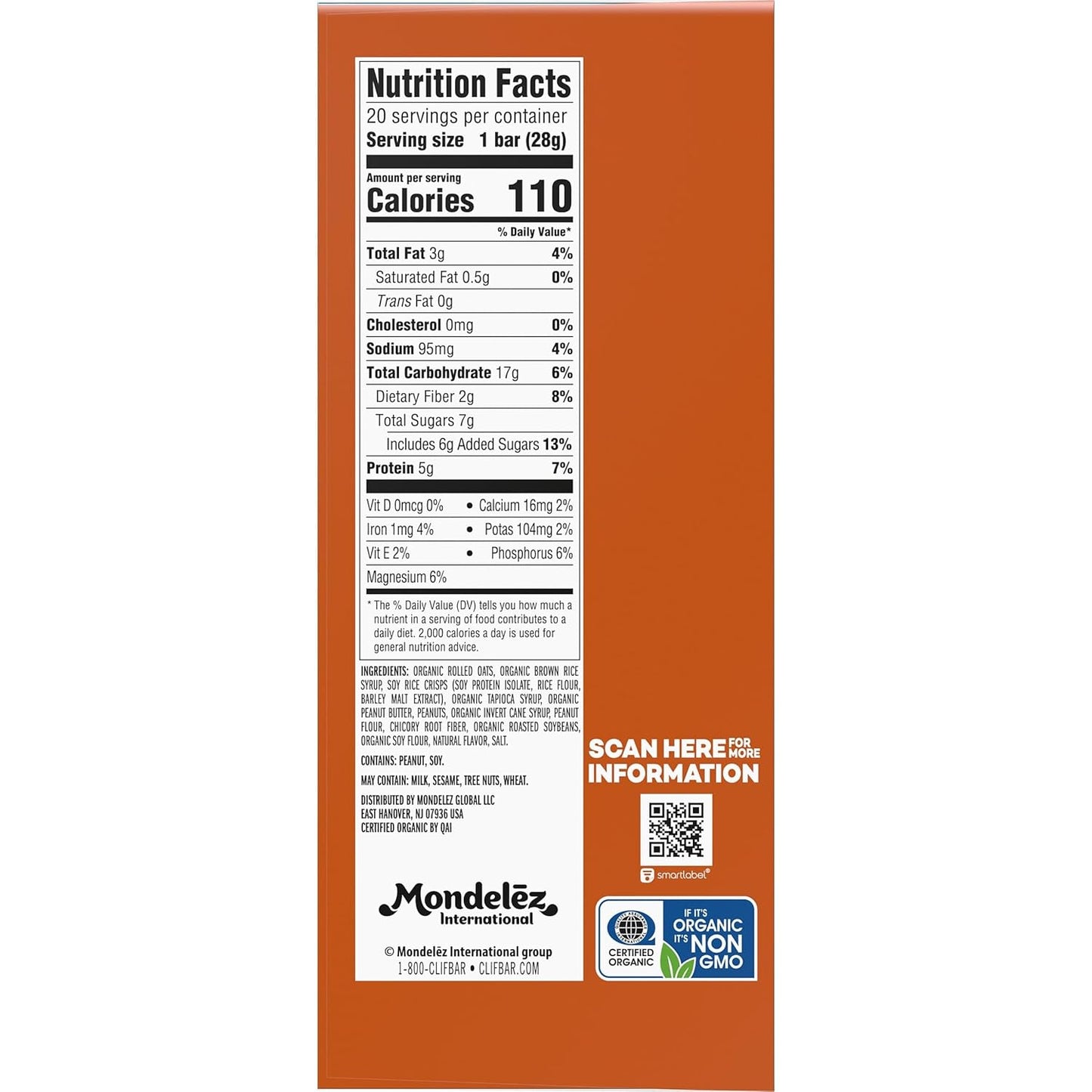 CLIF_BAR_Minis_-_Crunchy_Peanut_Butter_-_Made_with_Organic_Oats_-_5g_Protein_-_Non-GMO_-_Plant_Based_-_Snack-Size_Energy_Bars_-_0.99_oz._(20_Pack)
