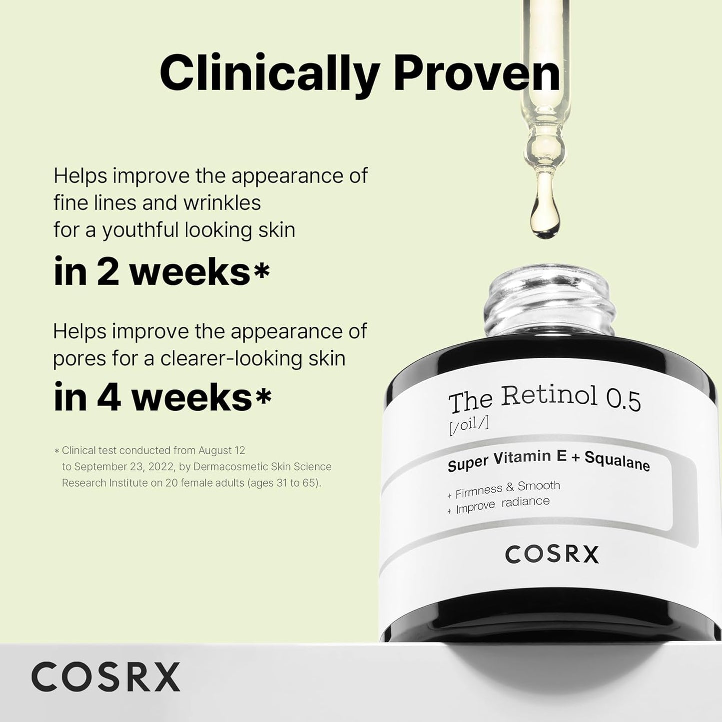 COSRX_Retinol_0.5_Oil,_Anti-aging_Serum_with_0.5%_Retinoid_Treatment_for_Face,_Reduce_Wrinkles,_Fine_Lines,_Gentle_Skincare_for_Day_&_Night,_Not_Tested_on_Animals,_Korean_Skin_Care