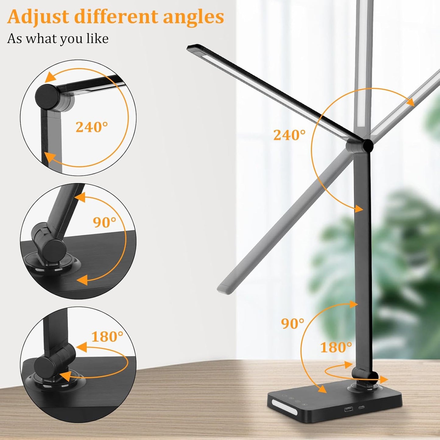 LED_Desk_Lamp_with_USB_Ports,Touch_Desk_Lamps_for_Home_Office_with_5_Color_Modes,3_Brightness_Desk_Light_with_Small_Night_Light,Reading_Lamp_Table_Lamp_for_Bedroom_Bedside_Study_Black_（with_adapter）