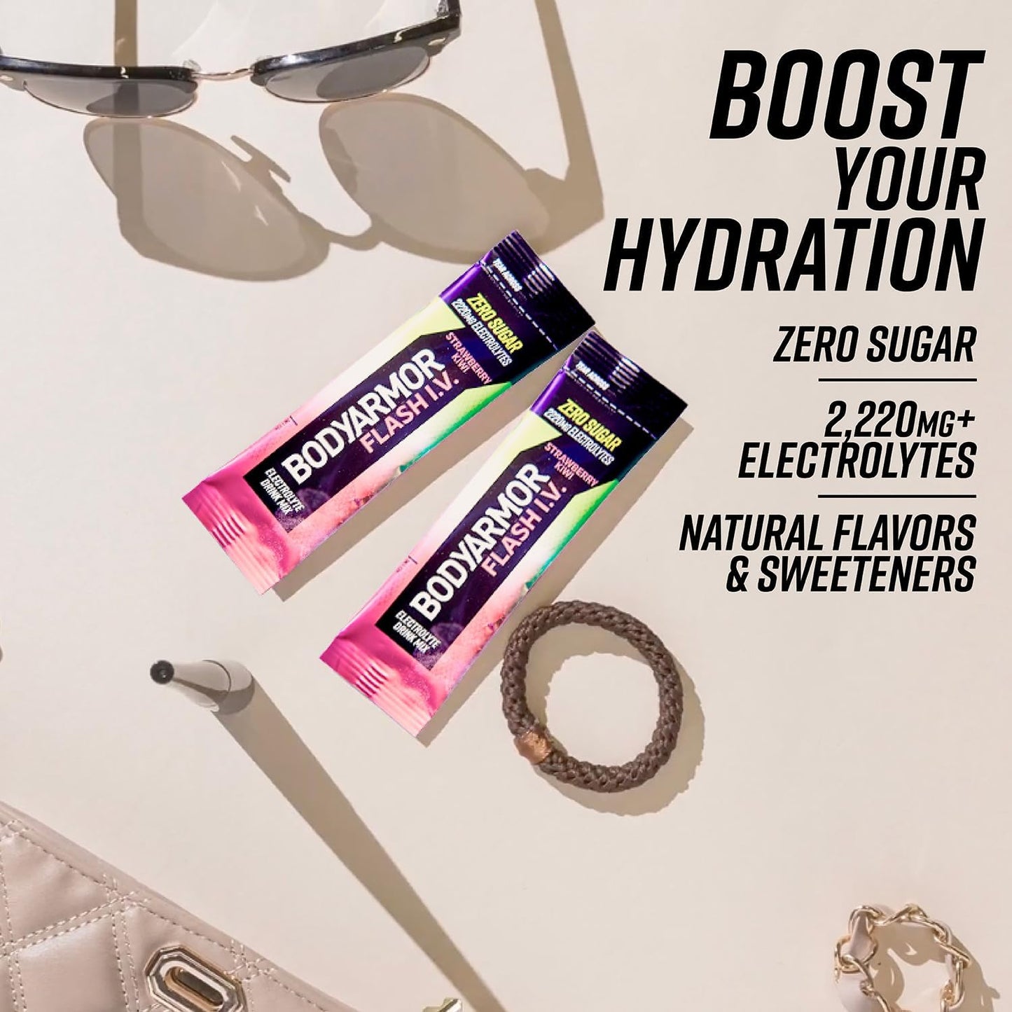 BODYARMOR_Flash_IV_Electrolyte_Packets,_Strawberry_Kiwi_-_Zero_Sugar_Drink_Mix,_Single_Serve_Packs,_Coconut_Water_Powder_(6_Count)