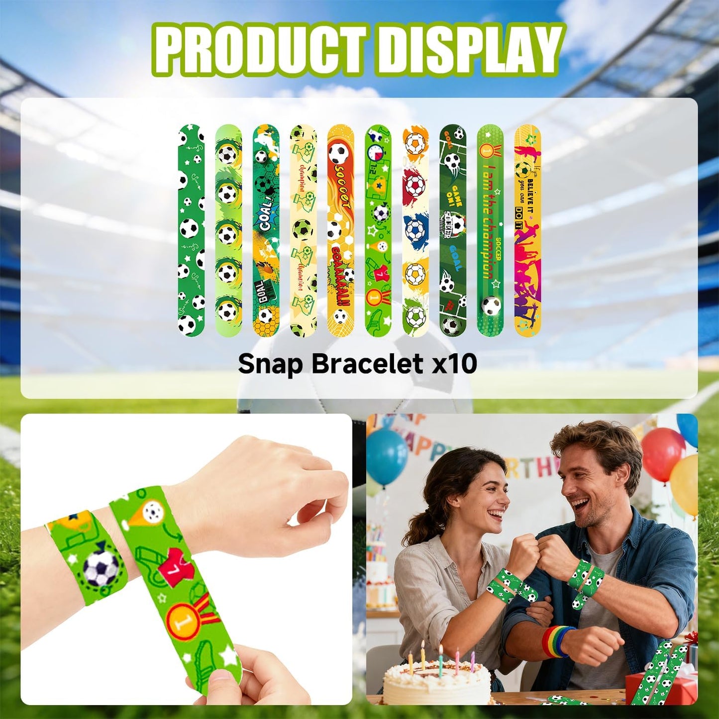 60PCS_Soccer_Party_Favors,_Soccer_Goodie_Bag_Stuffers_with_10_x_6.5_Inch_Bags_Keychain_Medal_Tattoo_Sticker_Slap_Bracelets_Whistles,_for_Kids_Soccer_Birthday_Party_Decorations_Supplies_Souvenirs