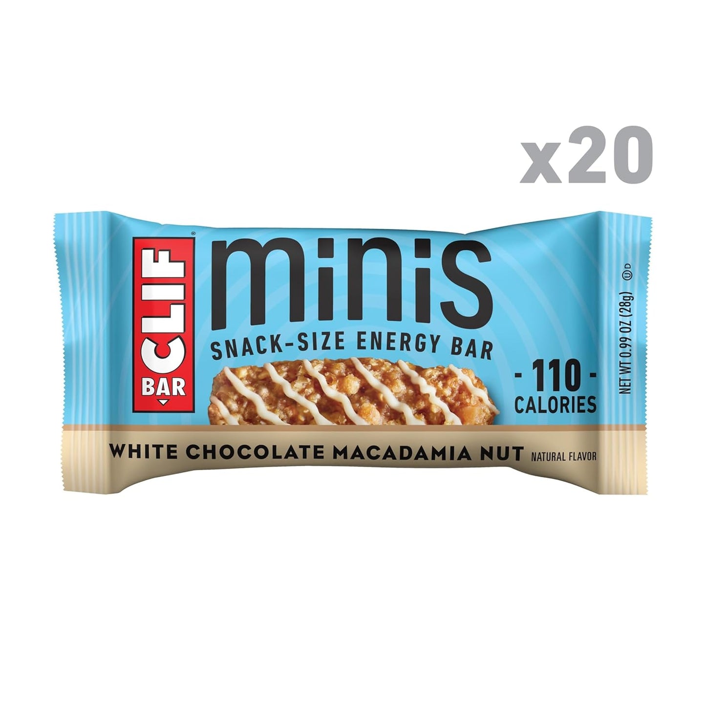 CLIF_BAR_Minis_-_White_Chocolate_Macadamia_Nut_Flavor_-_Made_with_Organic_Oats_-_4g_Protein_-_Non-GMO_-_Plant_Based_-_Snack-Size_Energy_Bars_-_0.99_oz._(20_Pack)