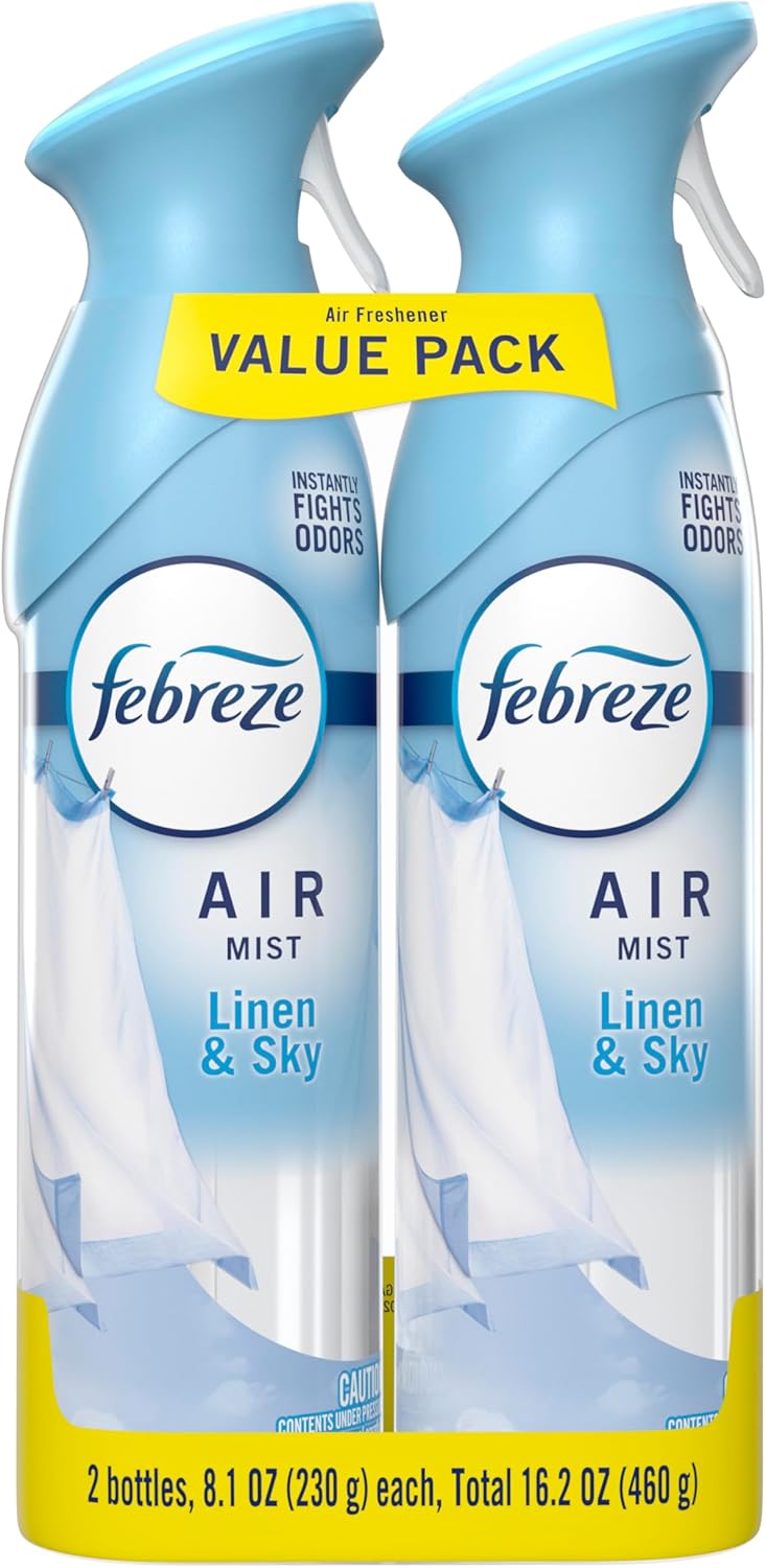 Febreze_Air_Mist,_Air_Freshener_Spray,_Odor_Fighting_Room_Spray,_Deodorizer_for_Home_Bathroom_Kitchen_Office_Apartment_Dorm_Room_Classroom,_Linen_&_Sky_Scent,_8.1oz_(Pack_of_2)