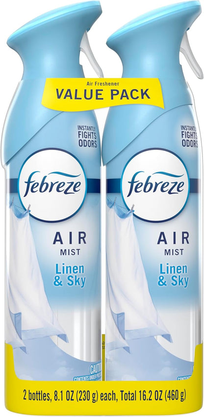 Febreze_Air_Mist,_Air_Freshener_Spray,_Odor_Fighting_Room_Spray,_Deodorizer_for_Home_Bathroom_Kitchen_Office_Apartment_Dorm_Room_Classroom,_Linen_&_Sky_Scent,_8.1oz_(Pack_of_2)