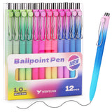 WY WENYUAN Cute Pens, Pastel Ballpoint Pens Bulk, Fine Point Smooth Writing, Black Ink 1.0 mm Journaling Office Supplies for Women & Men, Note Taking