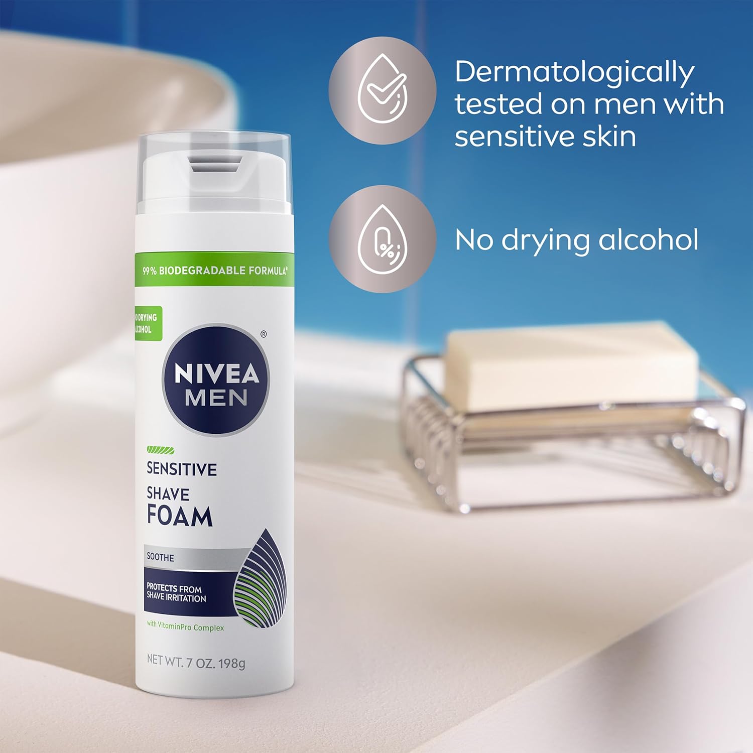 NIVEA_MEN_Sensitive_Shave_Foam_with_Vitamin_E,_Soothing_Chamomile_and_Witch_Hazel_Extracts,_6_Pack_of_7_Oz_Cans