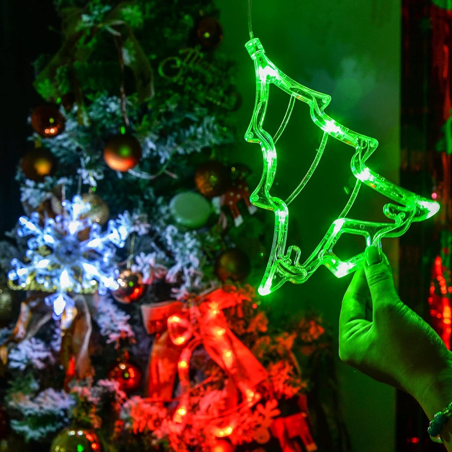 LOLStar_Christmas_Window_Decorations,3_Pack_Jingling_Bell,Christmas_Tree,Snowflake_Christmas_Window_Lights_with_Suction_Cup,_Timer_Function_&_Slow_Fade_Mode_Battery_Operated_Indoor_Lights