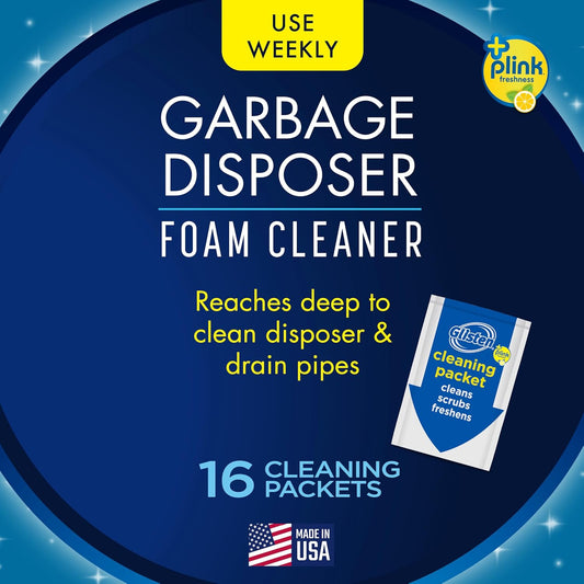 Glisten_Garbage_Disposer_Cleaner_and_Freshener_with_Foaming_Action,_Helps_Remove_Buildup_in_Drains,_Lemon_Scent,_Made_in_the_USA,_16_Packets