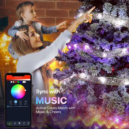 Smart_Christmas_Tree_Ribbon_String_Lights,_33ft_80_Modes_Colors_Changing_Ribbon_Light_for_Christmas_Tree,_APP_&_Remote_Control,_Sync_Musical,_Timer,_USB_(Silver)