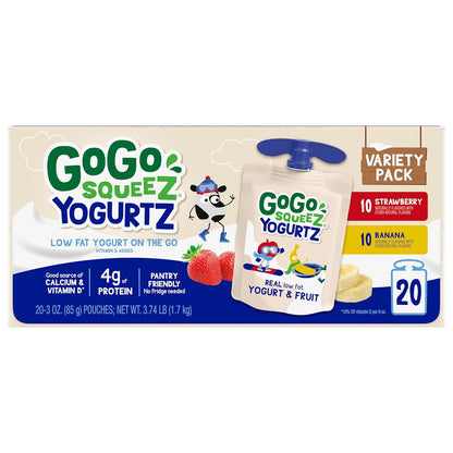 GoGo_squeeZ_yogurtZ_Variety_Pack,_Strawberry_&_Banana,_3_oz_(Pack_of_20),_Kids_Snacks_Made_from_Real_Yogurt_and_Fruit,_No_Fridge_Needed,_Gluten_Free,_Nut_Free,_Recloseable_Cap,_BPA_Free_Pouches