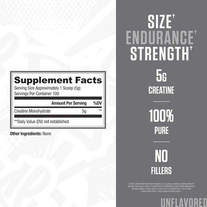 RYSE_Creatine_Monohydrate_Powder_-_Unflavored_-_Supports_Men_&_Women_Lean_Muscle_Growth,_Strength,_Power,_and_Endurance_-_Helps_Reduce_Fatigue_and_Improve_Workout_Recovery_-_100_Servings.
