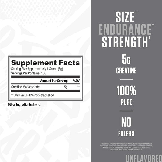 RYSE_Creatine_Monohydrate_Powder_-_Unflavored_-_Supports_Men_&_Women_Lean_Muscle_Growth,_Strength,_Power,_and_Endurance_-_Helps_Reduce_Fatigue_and_Improve_Workout_Recovery_-_100_Servings.