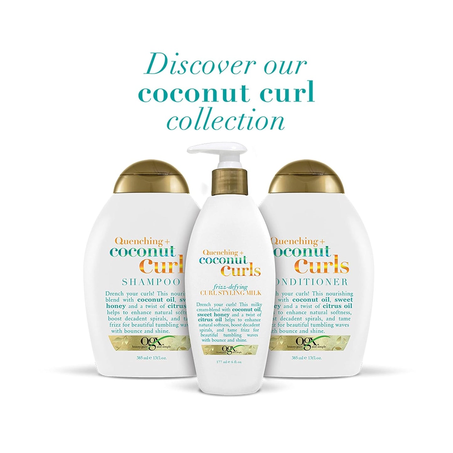 OGX_Quenching_+_Coconut_Curls_Frizz-Defying_Styling_Milk,_Nourishing_Leave-In_Hair_Treatment_with_Coconut,_Citrus_Oil_&_Honey,_Paraben-Free_and_Sulfated-Surfactants_Free,_6_fl_oz