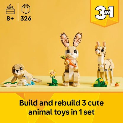 LEGO_Creator_3_in_1_Cute_Bunny_Toy_-_Building_Toy_for_Girls_and_Boys,_Ages_8+_-_Gift_for_Easter_Basket_-_W/_3_Build_Options,_Bunny,_Seal,_or_Llama_-_31162