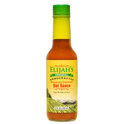 Elijah&amp;#39;s Xtreme Original Roasted Pepper Hot Sauce, Made with Fire Roasted Cayenne &amp;amp; Jalapeño Peppers, Mild Hot Sauce, All Natural, Gluten Free, Vegan, Keto, (5oz Bottle)
