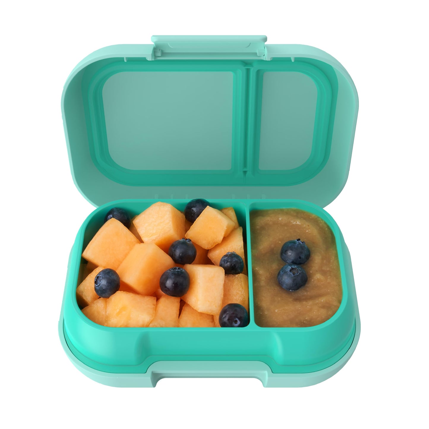 Bentgo Kids Snack - 2 Compartment Leak-Proof Bento Box Container for Snacks and Small Meals, Easy-Open Latch, Dishwasher Safe, BPA-Free for School, Daycare, &amp;amp; Sports - Ideal for Ages 3+ (Aqua)