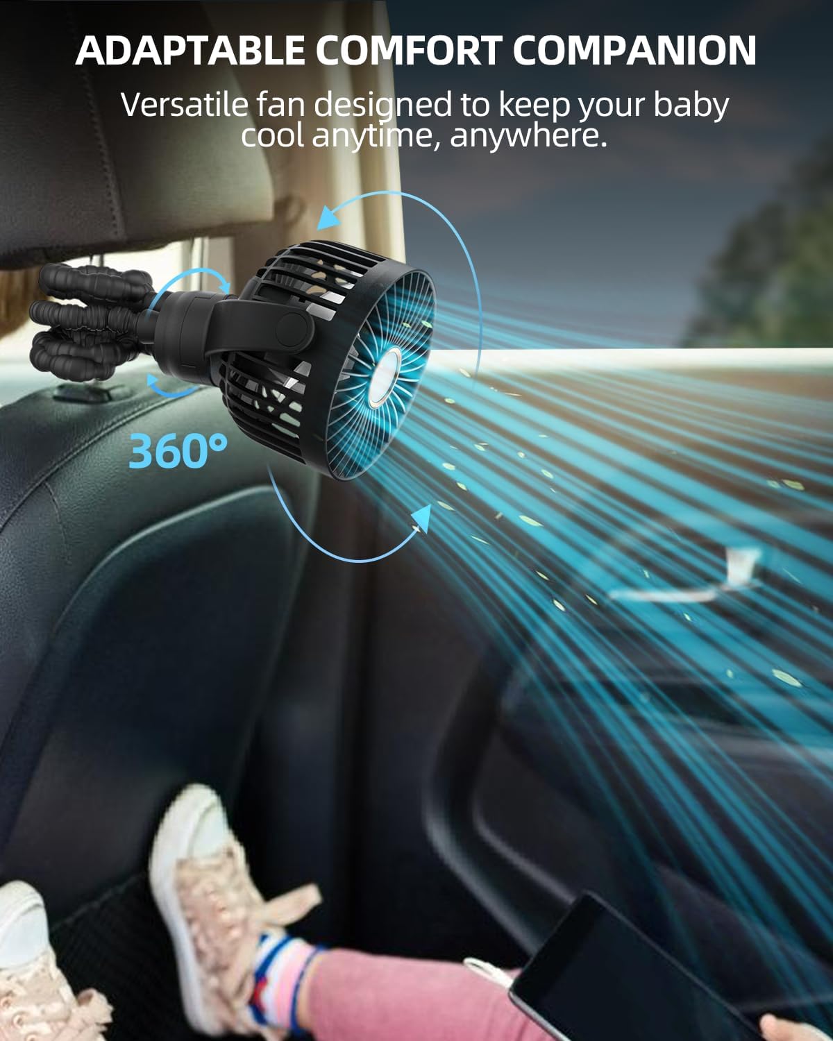 Portable_Stroller_Mini_Fan,_Small_Rechargeable_Personal_Fan,_Baby_Travel_Essentials_for_Wagon,_Car_Seat,_Treadmill,_Battery_Powered_Biking_Gear_Accessories,_360°_Rotation,_3-Speed,_Display,_Black