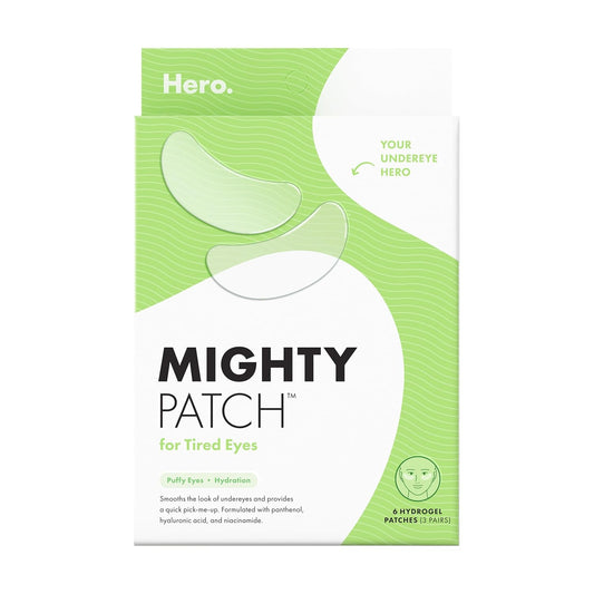 HERO_COSMETICS_Mighty_Patch™_for_Tired_Eyes_Patches_-_Soothing_Hydrogel_Patches_-_Awakens_and_Visibly_De-puffs_Undereyes_with_Multiple_Applications_(6_Count)