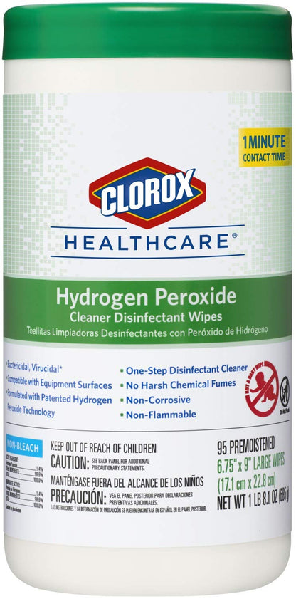 Clorox_Healthcare_Hydrogen_Peroxide_Cleaner_Disinfectant_Wipes,_6.75"_x_9",_95_Count_(Package_May_Vary)